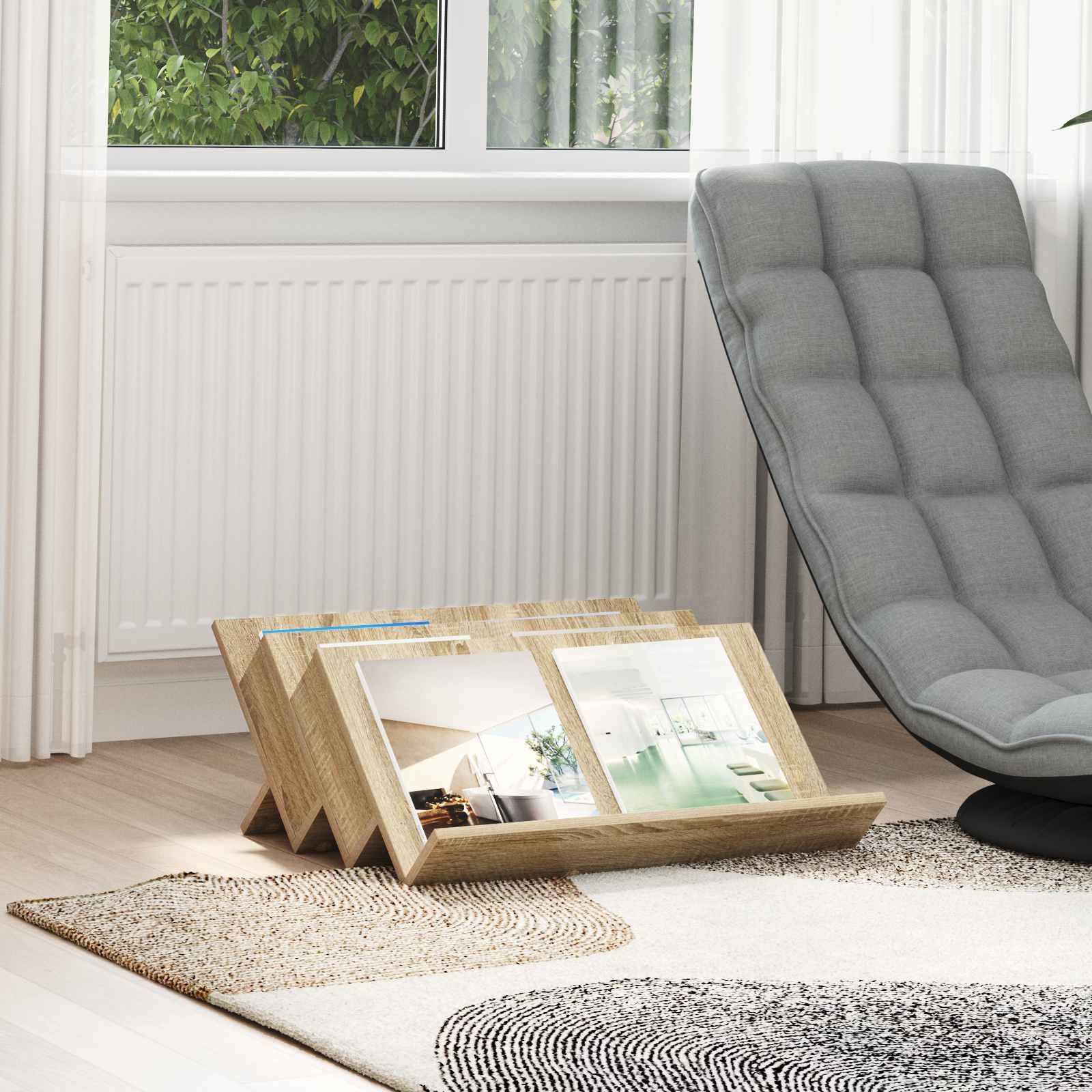 vidaXL Magazinregal Sonoma-Eiche 65 x 53 x 28,5 cm Holzwerkstoff