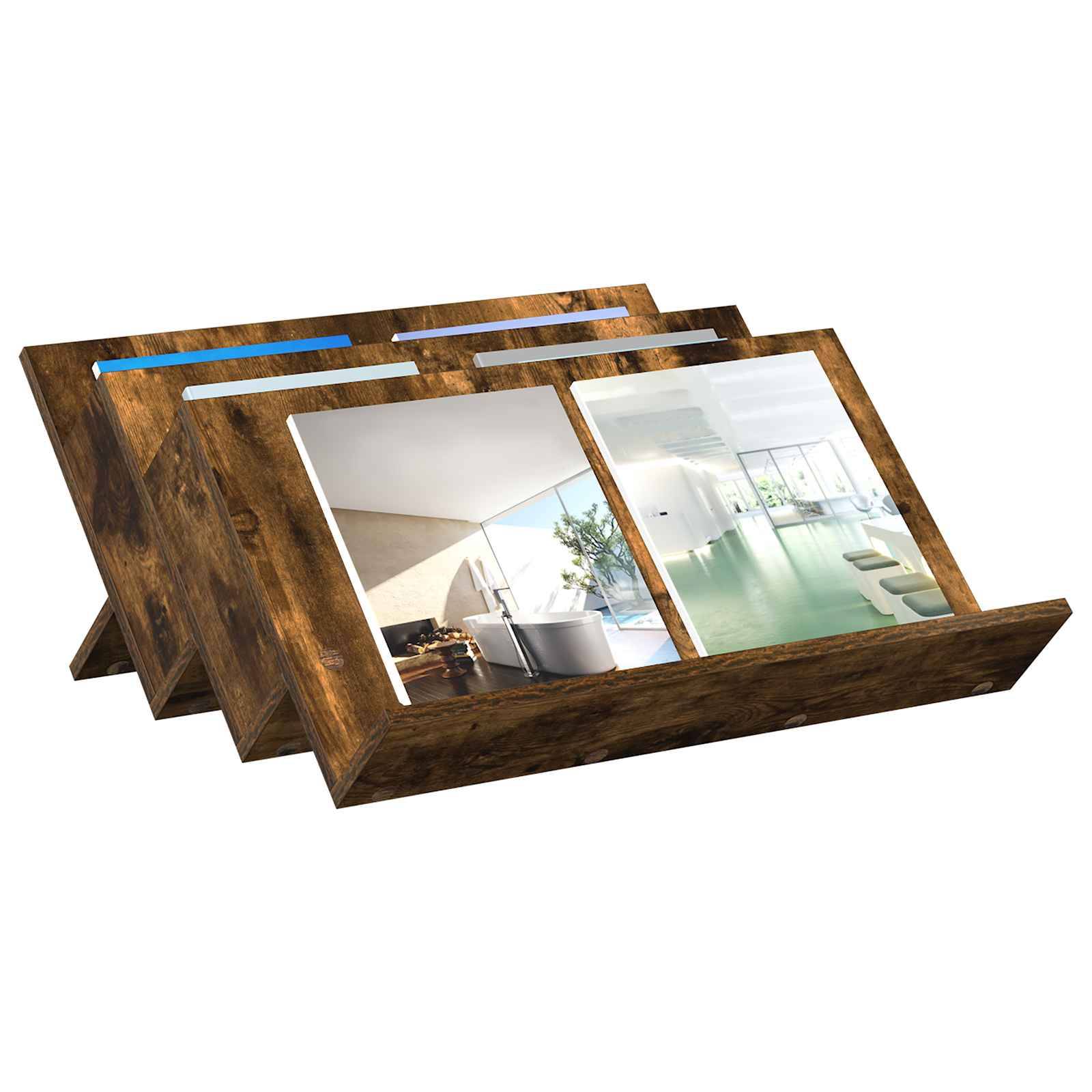 vidaXL Magazinregal Geräucherte Eiche 65 x 53 x 28,5 cm Holzwerkstoff