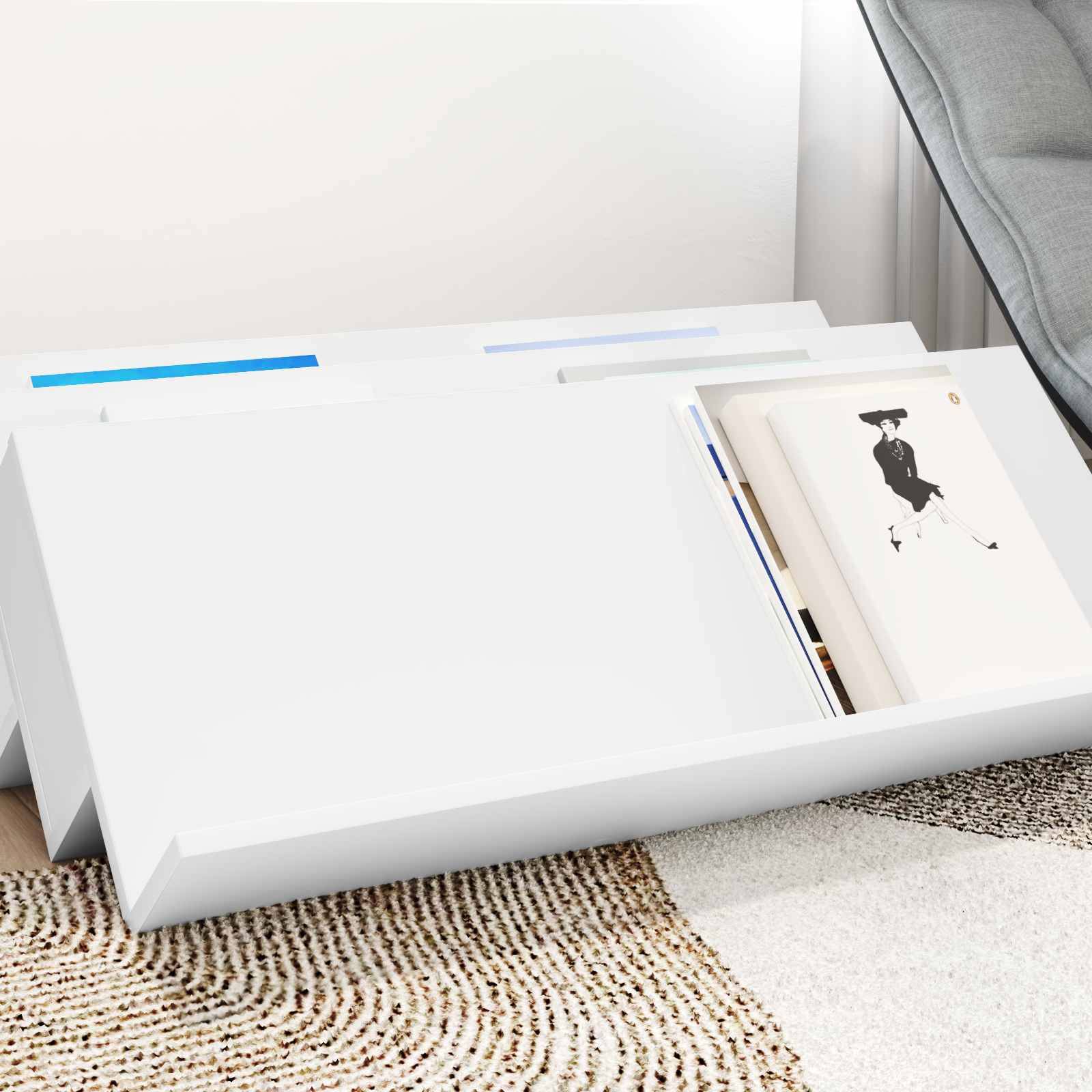 vidaXL Magazinregal mit Regal Weiß 90 x 53 x 28,5 cm Holzwerkstoff