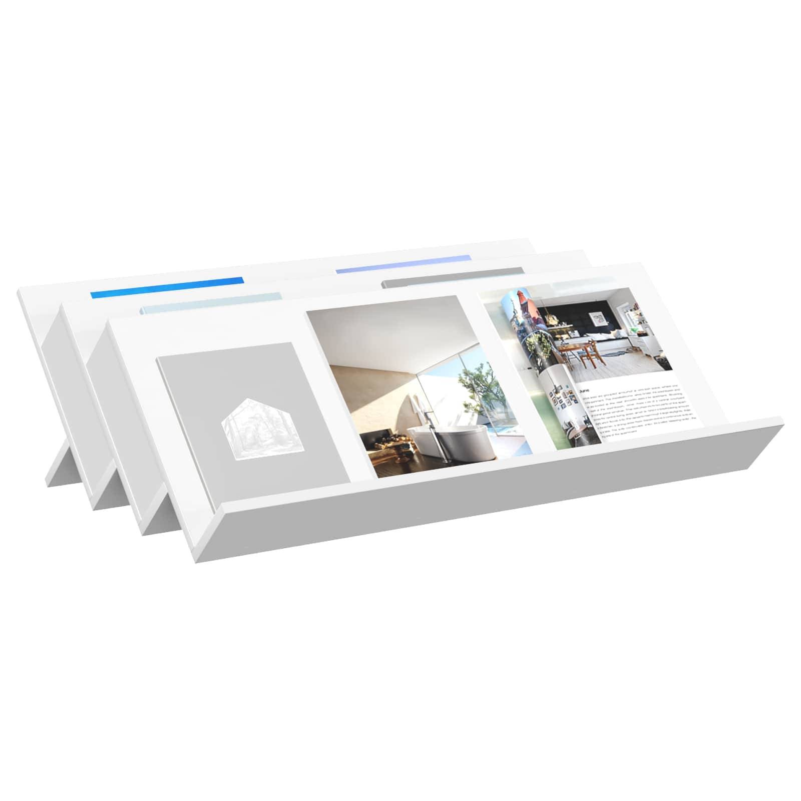 vidaXL Magazinregal mit Regal Weiß 90 x 53 x 28,5 cm Holzwerkstoff