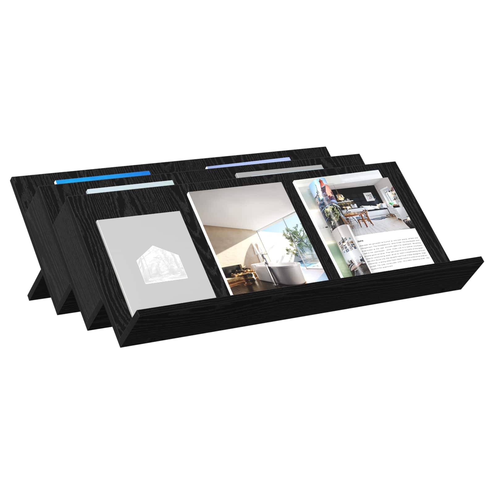 vidaXL Magazinregal mit Regal Schwarz Eichen-Optik 90 x 53 x 28,5 cm