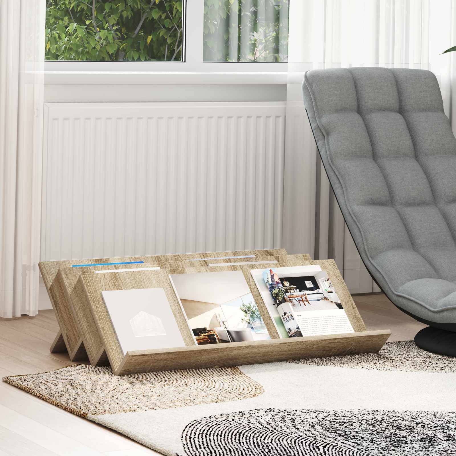 vidaXL Magazinregal Sonoma-Eiche 90 x 53 x 28,5 cm Holzwerkstoff