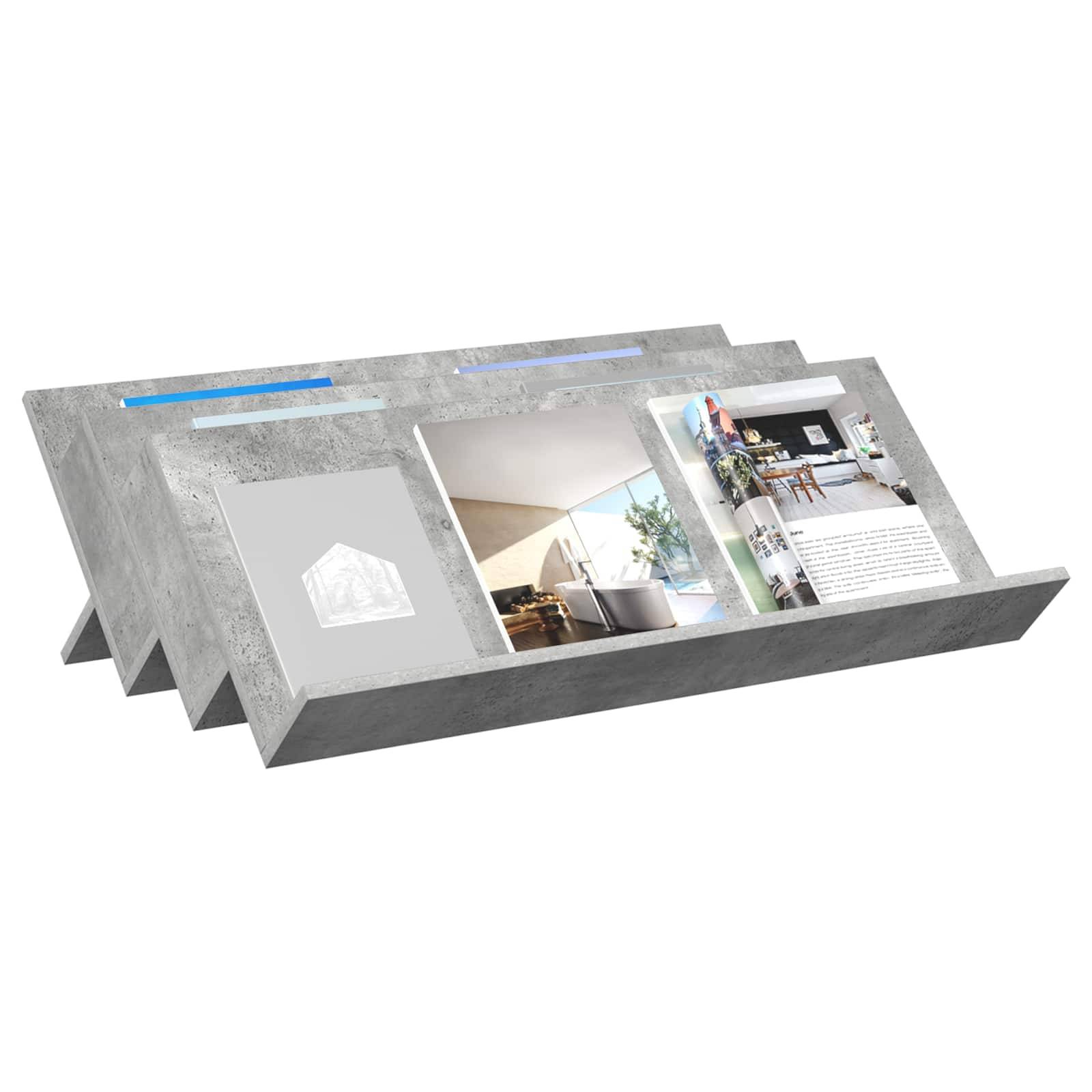 vidaXL Magazinregal Beton Grau 90 x 53 x 28,5 cm Holzwerkstoff