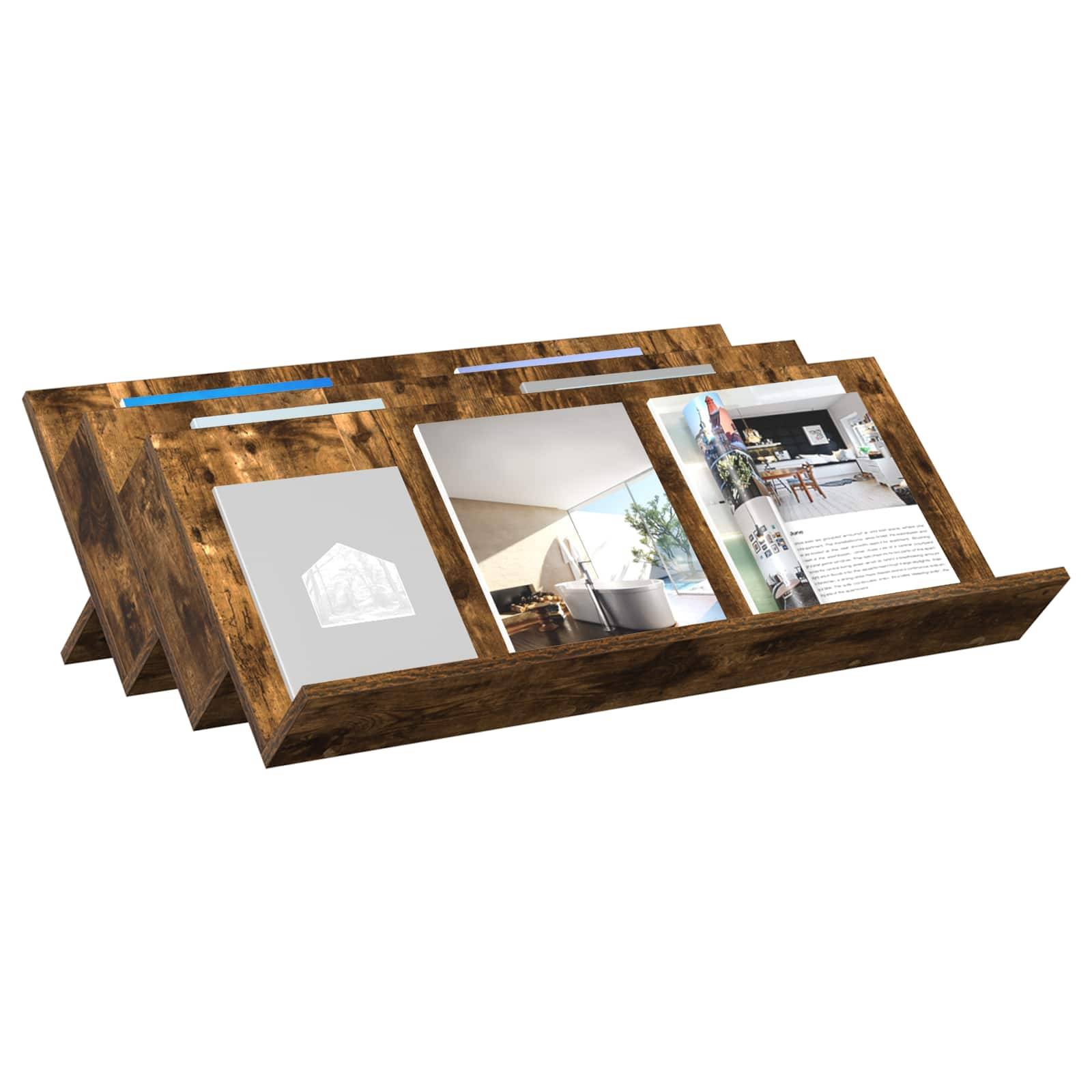 vidaXL Magazinregal Geräucherte Eiche 90 x 53 x 28,5 cm Holzwerkstoff