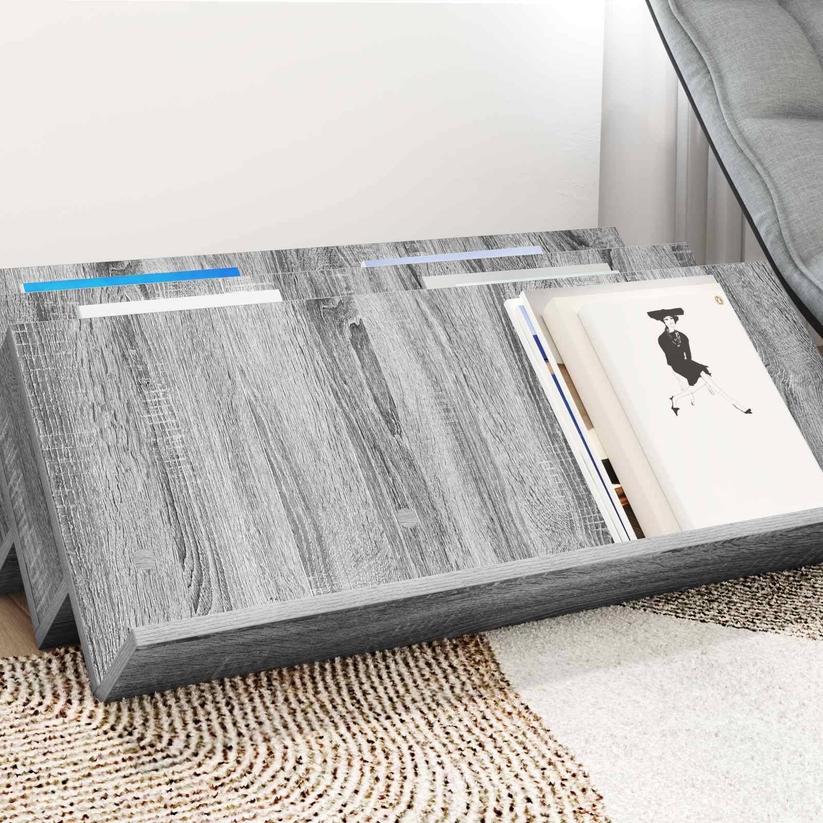 vidaXL Magazinregal Graues Sonoma 90 x 53 x 28,5 cm Holzwerkstoff