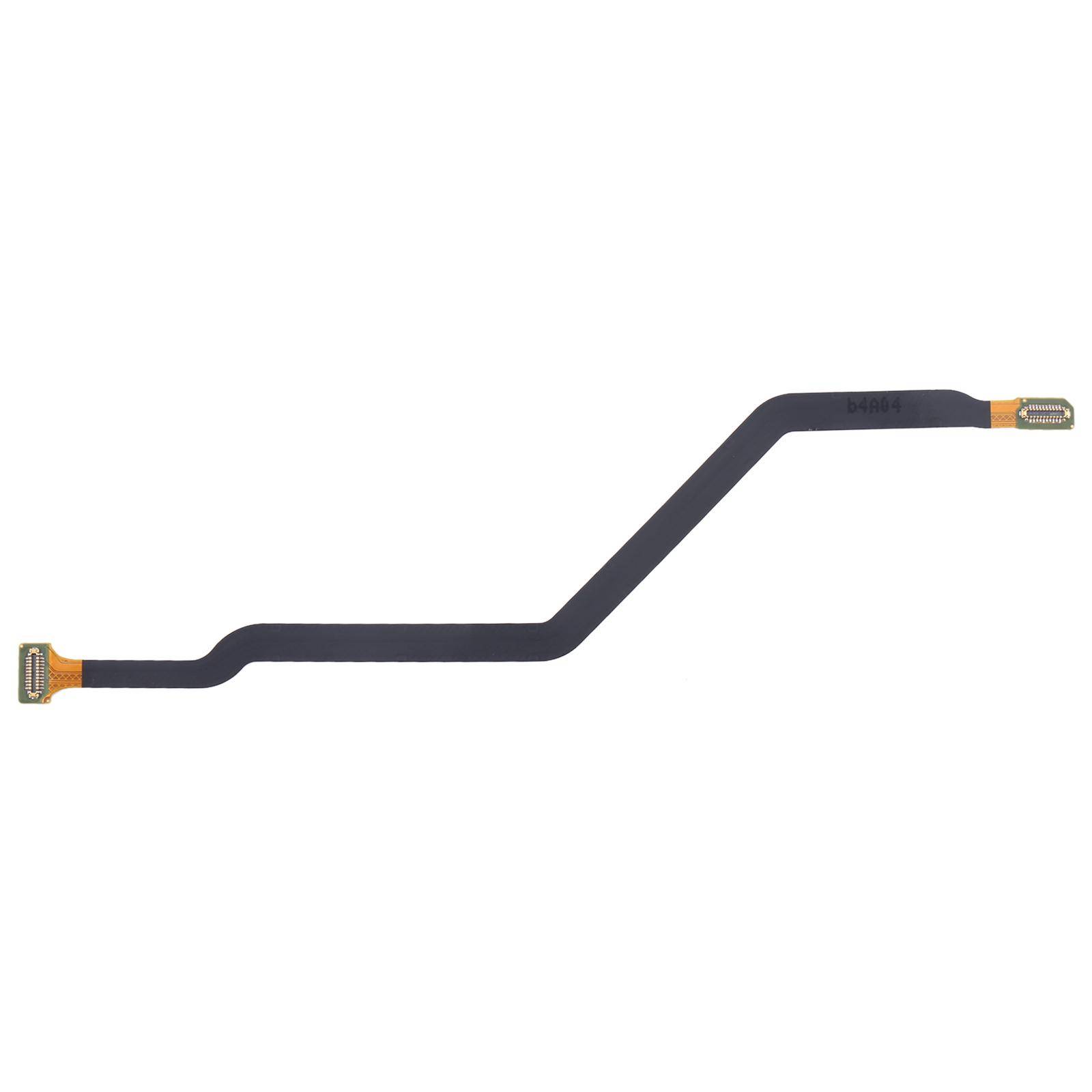 Ein schwarzes Flexkabel mit Anschlüssen an beiden Enden, das zur Verbindung elektronischer Komponenten verwendet wird.