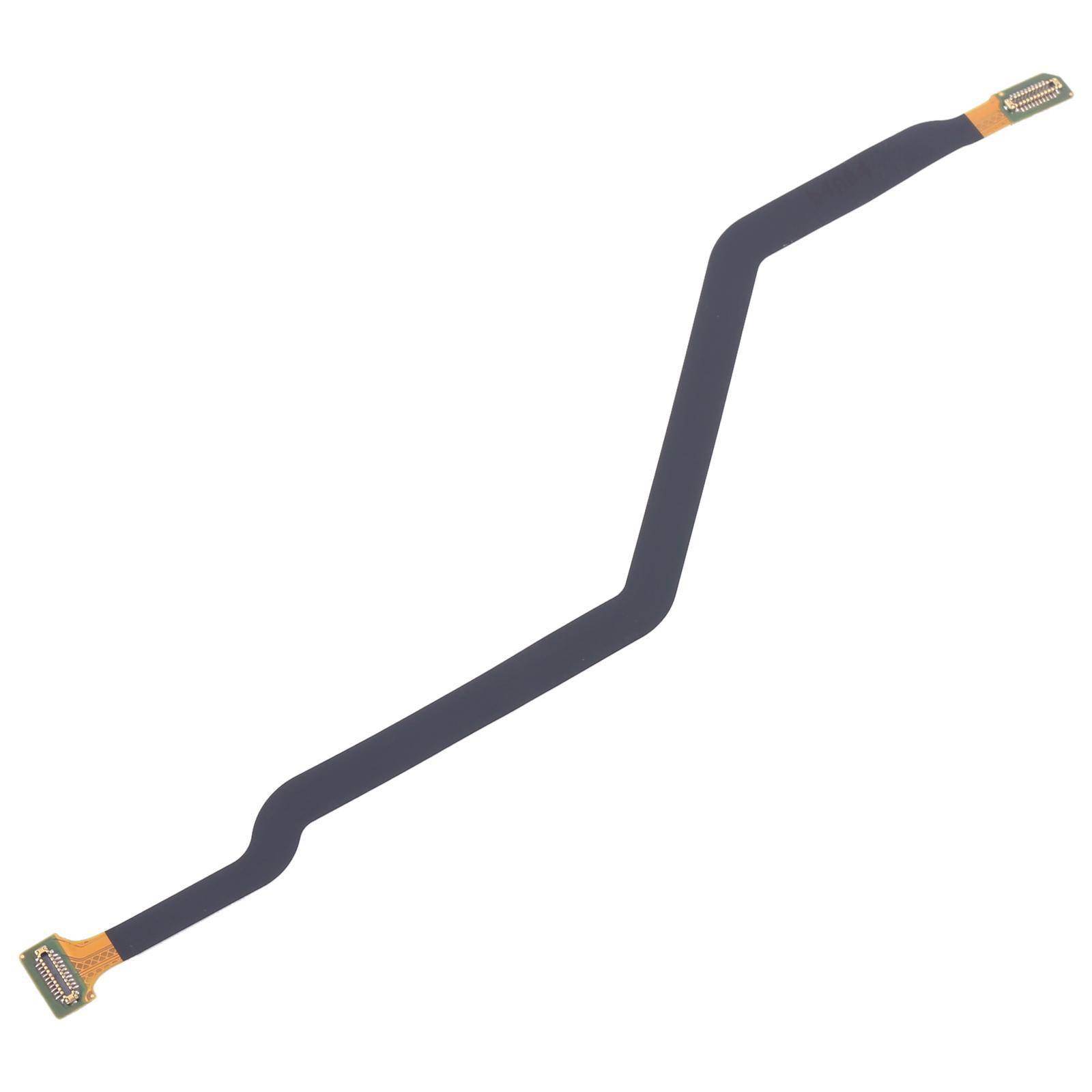 Ein flexibles flaches Kabel mit Anschlüssen an beiden Enden, das für elektronische Anwendungen konzipiert ist, liegt auf einem weißen Hintergrund.