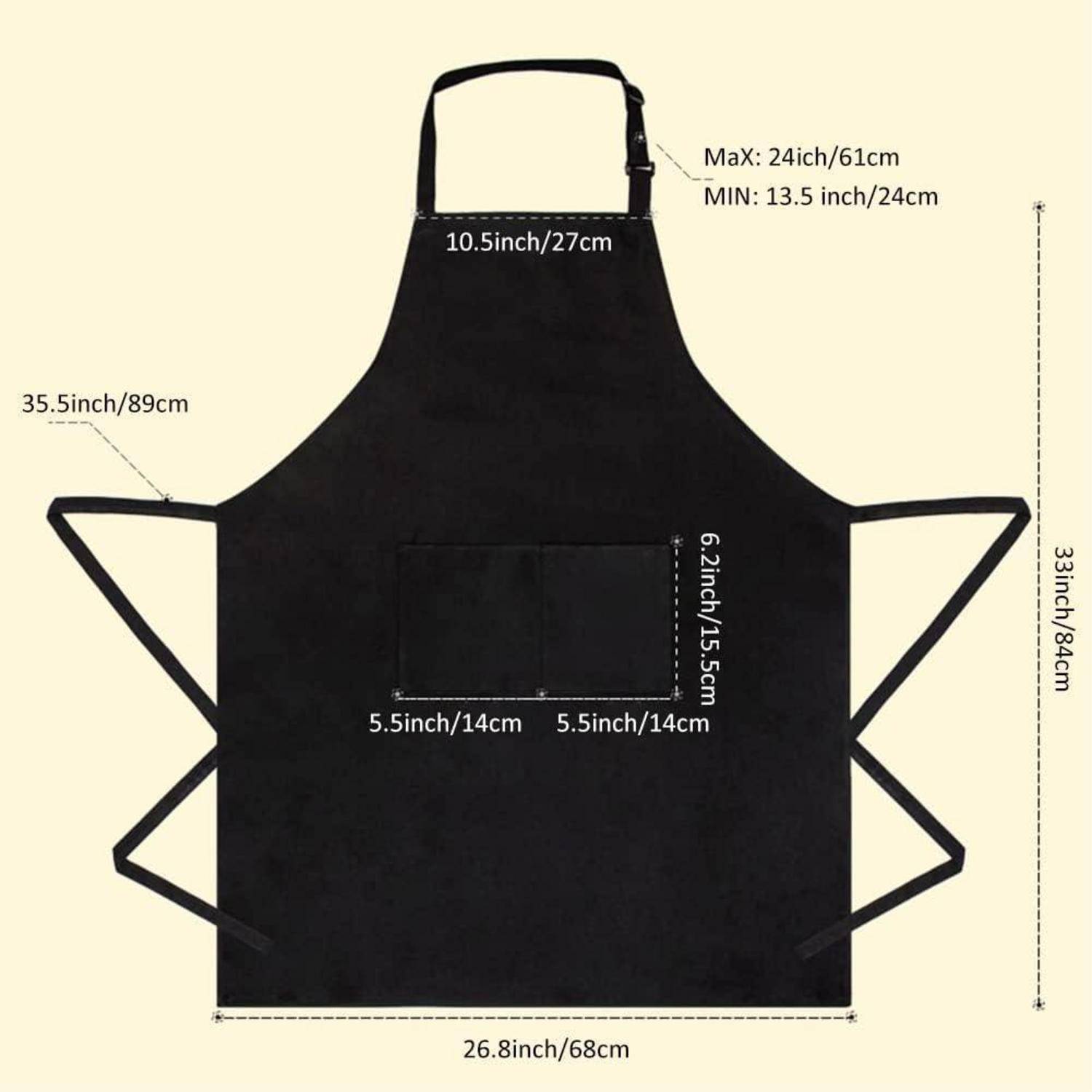 Schwarze Schürze mit zentraler Tasche