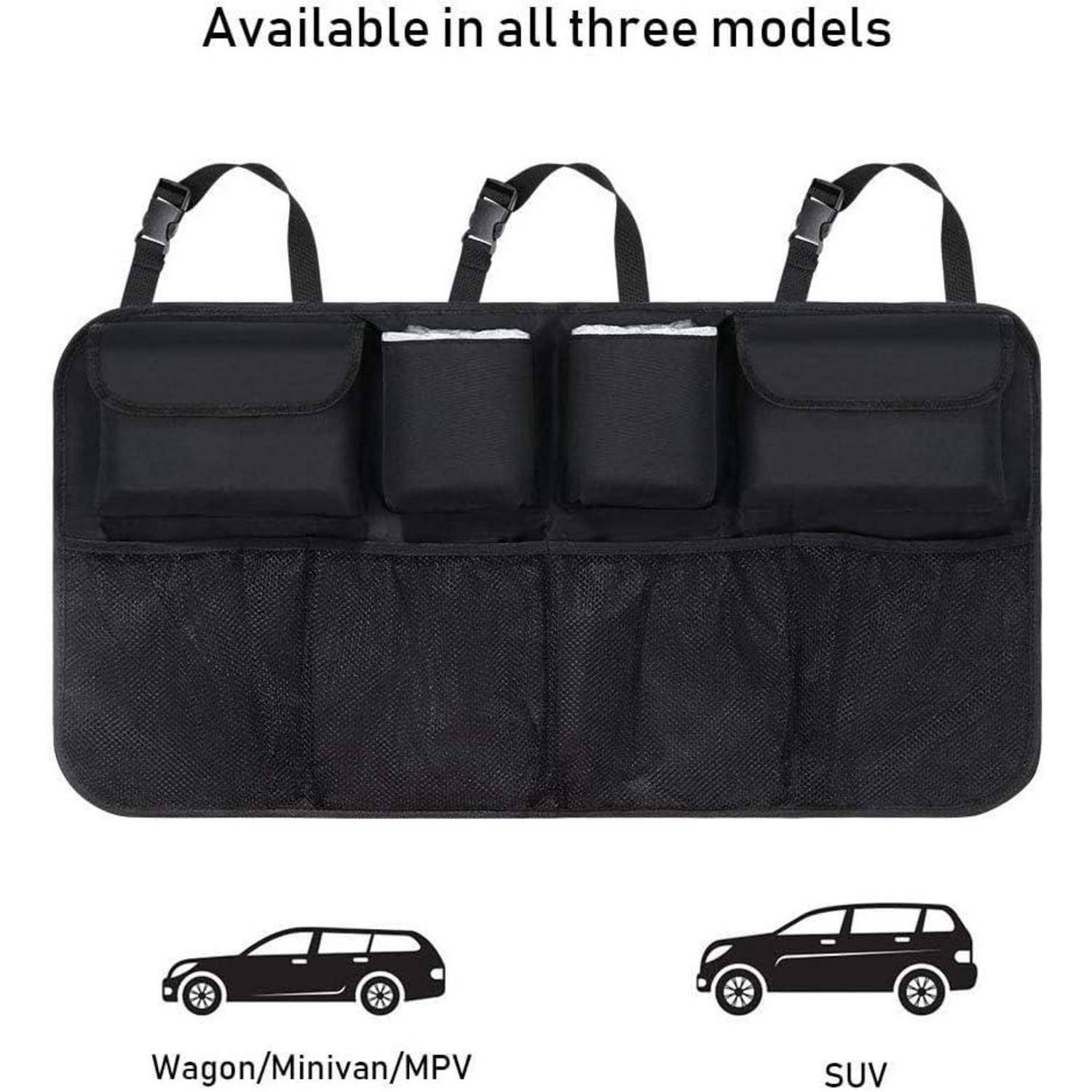 Rücksitzorganizer mit mehreren Taschen, erhältlich für Kombi-/Van-/Van-/SUV-Modelle.