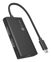 ICY BOX Adapter USB Type-C 3x HDMI-Videoausgänge - Adapter - Digital/Daten