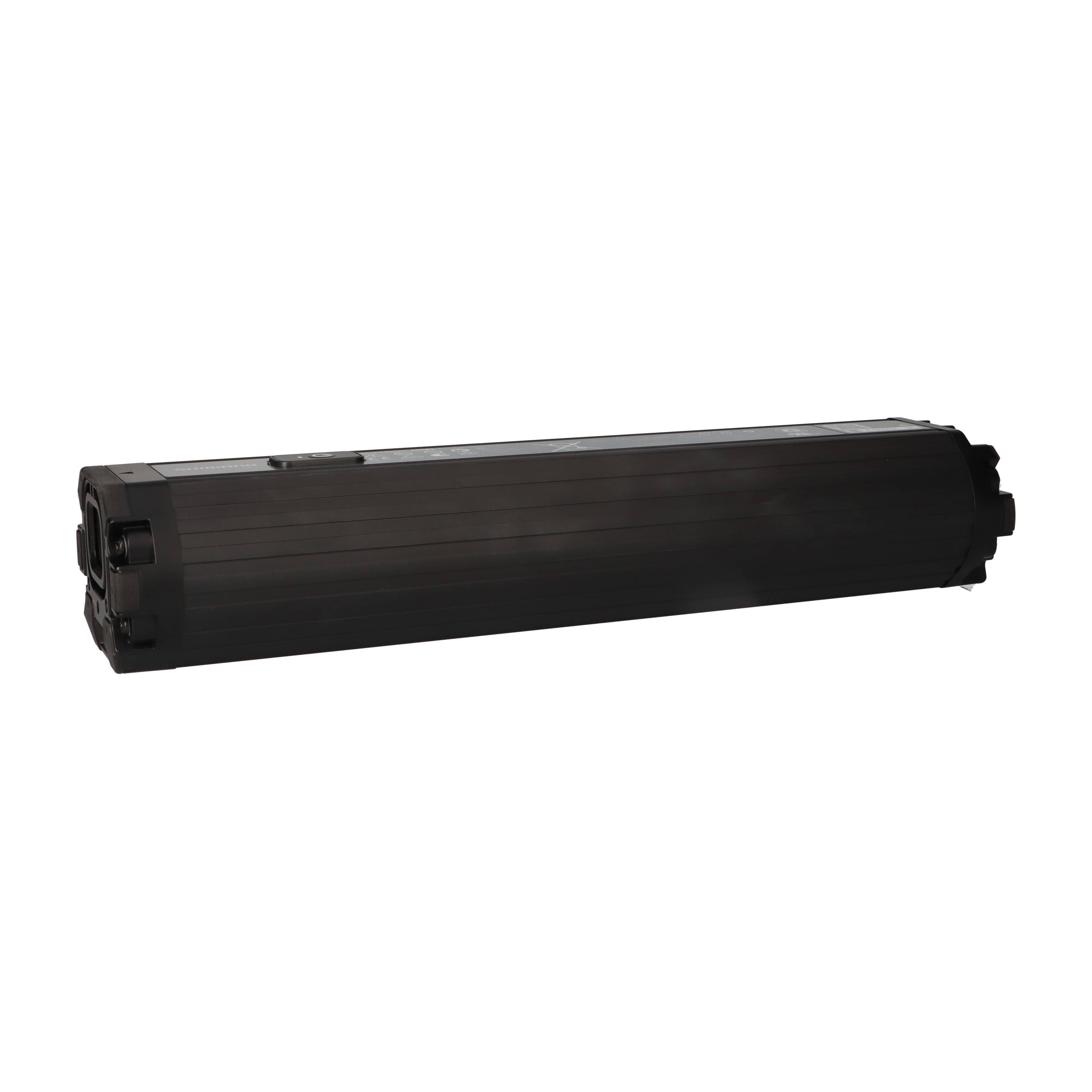 Eine schwarze Druckertonerkassette mit einer zylindrischen Form, die für das Einsetzen in einen Drucker zum Drucken von Dokumenten konzipiert ist.