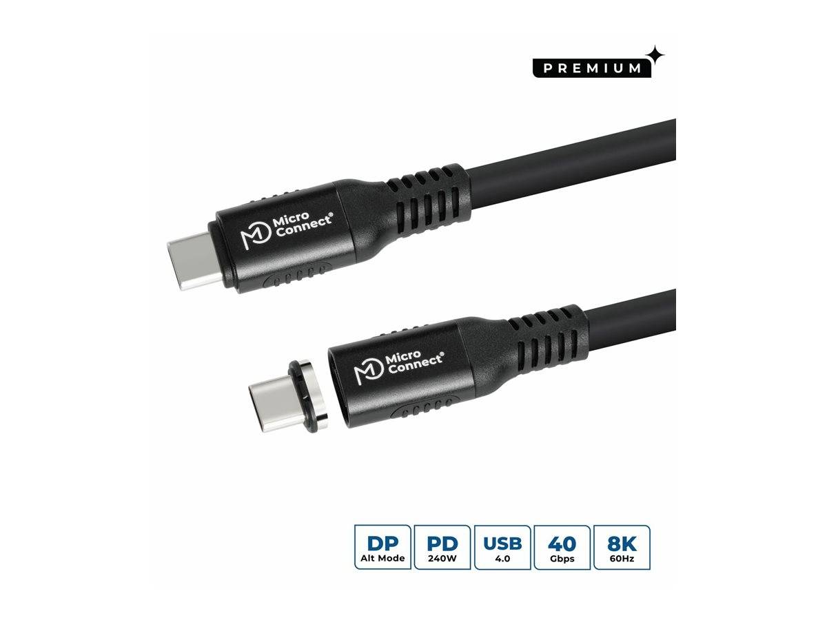 MicroConnect Premium - USB-Kabel - USB-C (M)abnehmbar und magnetisch zu USB-C