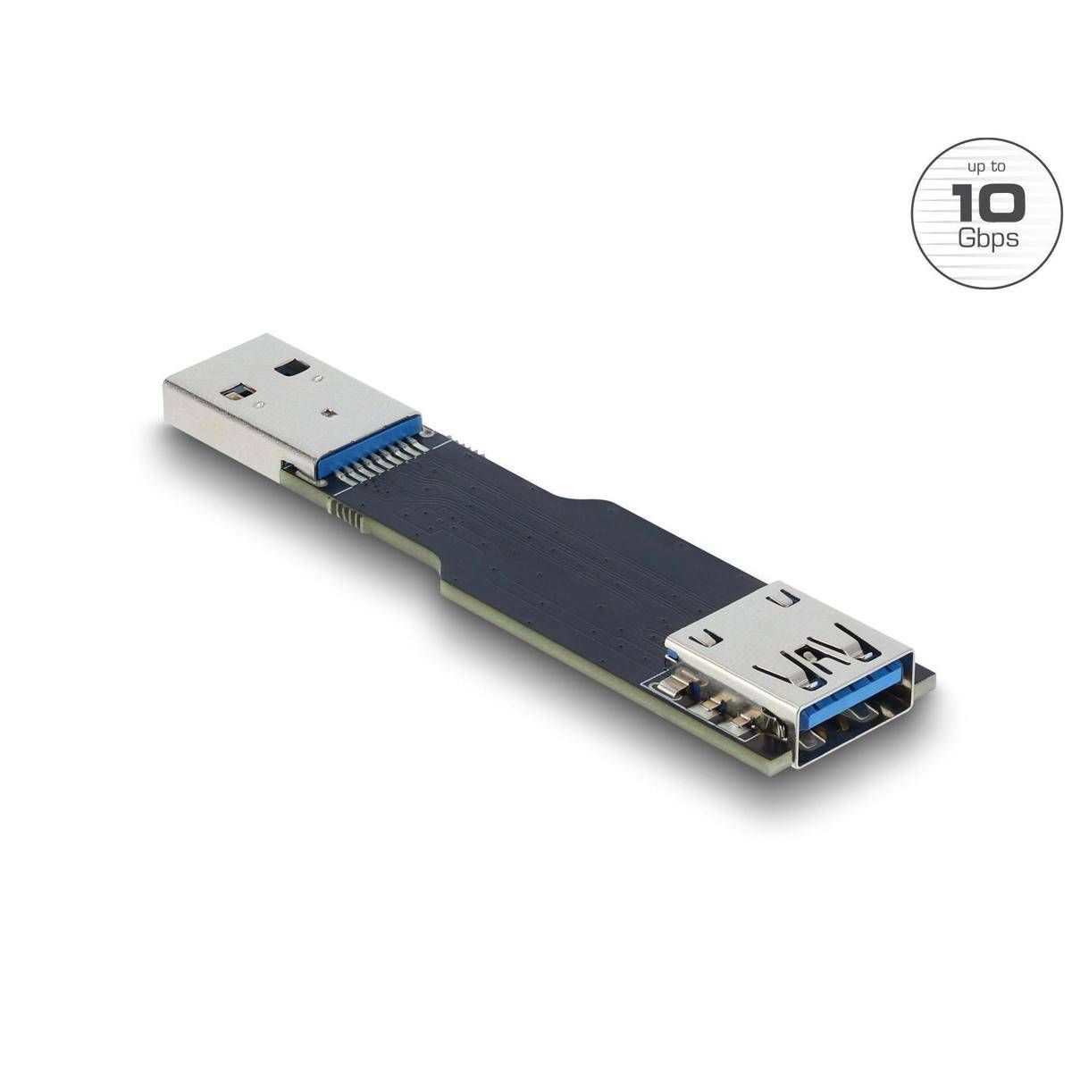 Ein USB-Adapter mit freiliegendem Leiterplattenlayout, konzipiert für Hochgeschwindigkeitsdatenübertragung, unterstützt bis zu 10 Gbps, wie im Symbol angegeben.
