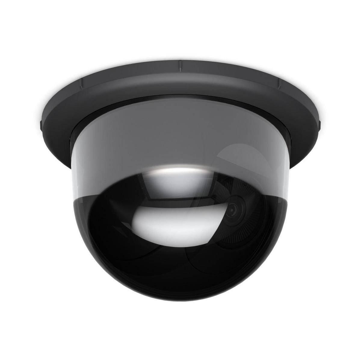 Eine Dome-Sicherheitskamera, an der Decke montiert, entwickelt für die Überwachung und Aufzeichnung von Aktivitäten in Innenräumen zum Zweck der Sicherheit und Überwachung.