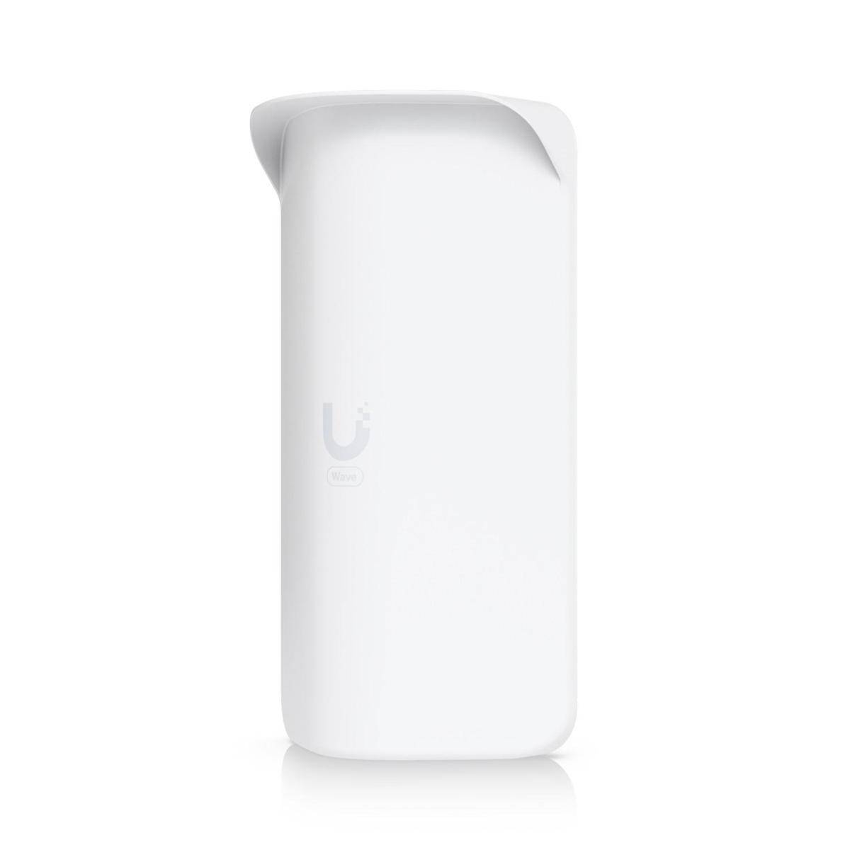Ein weißer, zylindrischer Wireless Access Point mit elegantem Design, versehen mit dem Ubiquiti-Logo, der zur Erweiterung der WLAN-Abdeckung verwendet wird.