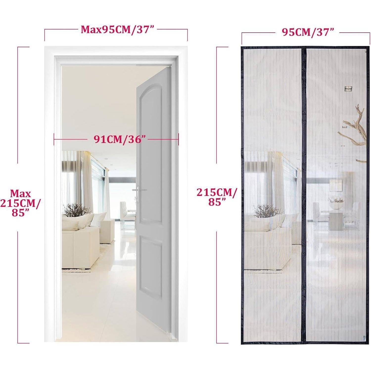 Magnetische Bildschirmtür-Einbaumaße: maximal 95 cm/37