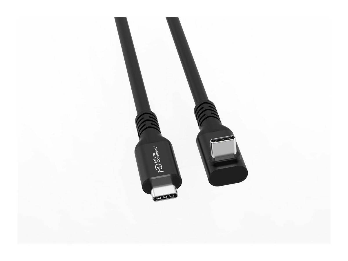 MicroConnect Premium - USB-Kabel - USB-C (M)gerade zu USB-C (M) gewinkelt - USB