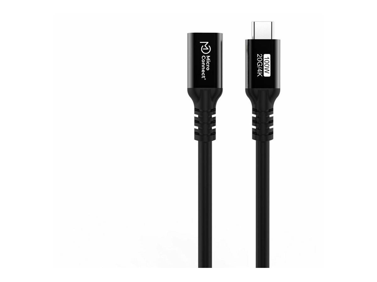 MicroConnect Premium - USB-Kabel - USB-C (M)gerade zu USB-C (M) gewinkelt - USB