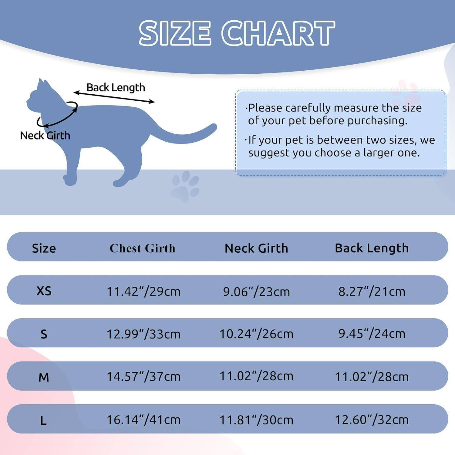 Katzenbody Postop Erholungsanzug Bauchwunden EHalsband XS Blau