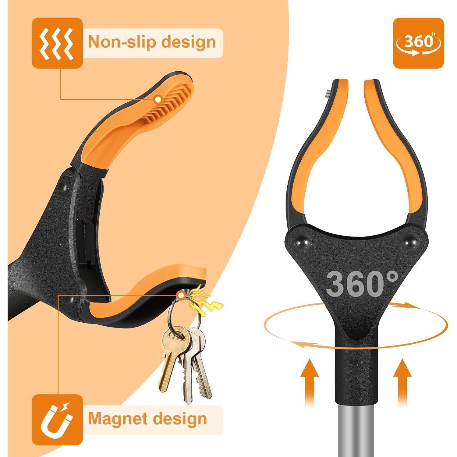 360°' Greifwerkzeug verfügt über ein rutschfestes und magnetisches Design zum effizienten Umgang mit Schlüsseln und hebt seinen vielseitig drehbaren Kopf hervor.