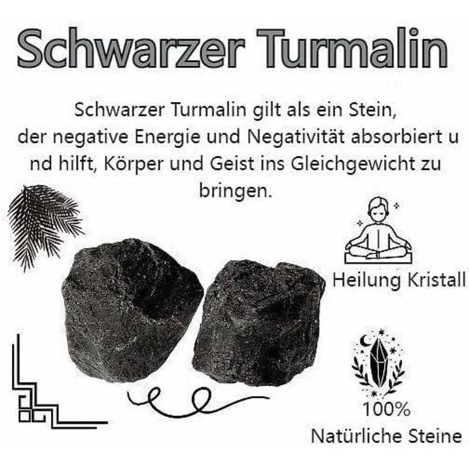Turmalin Stein Rohstein Kristall 2 Stück Reiki Schwarzer Turmalin