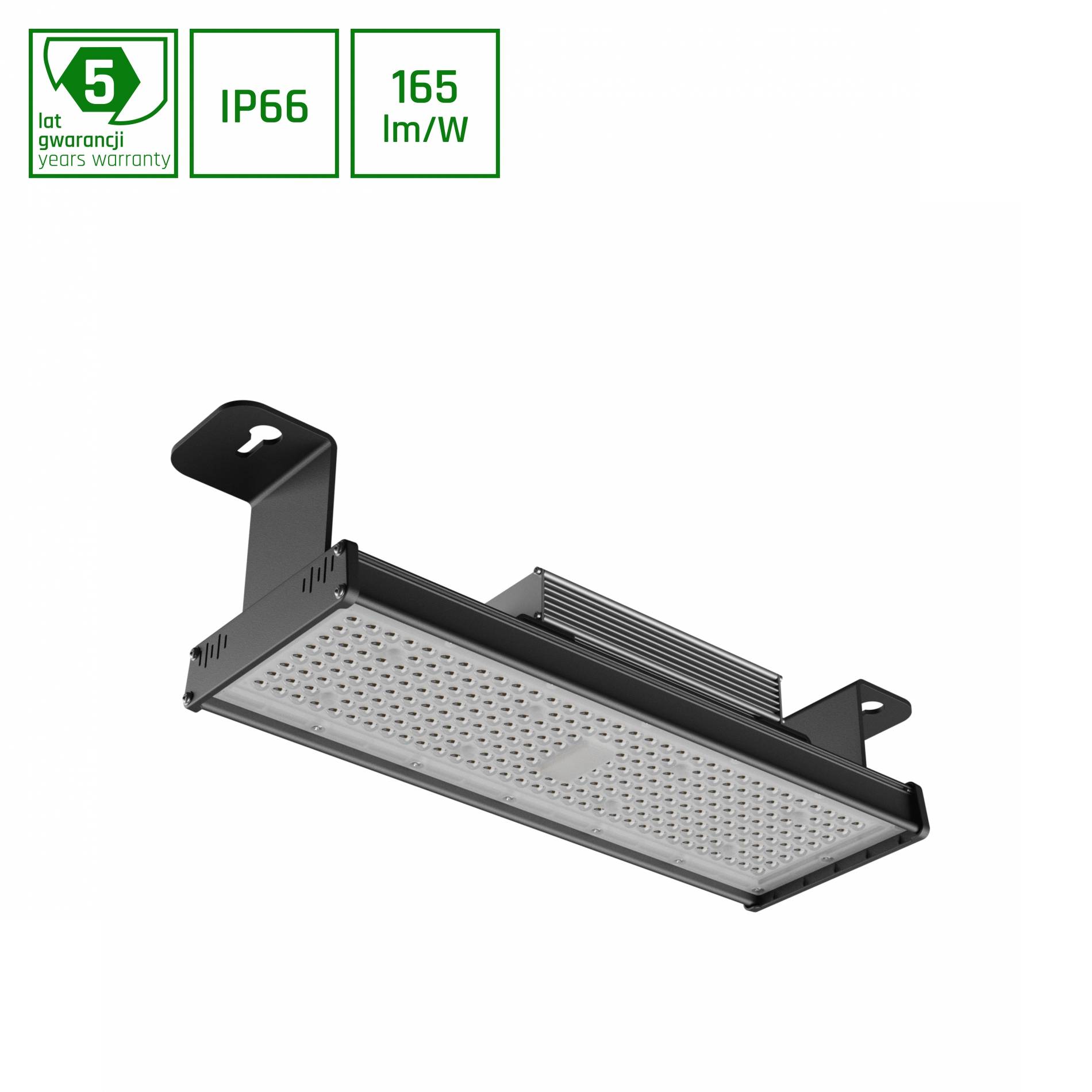 Spectrum LED HALLS LINE 3 HIGH BAY 75W Hallenleuchte 12375lm schwarz 90° 230V IP66 Industrieleuchte IK10 Neutralweiß 4000K 0-10V DIMMBAR
