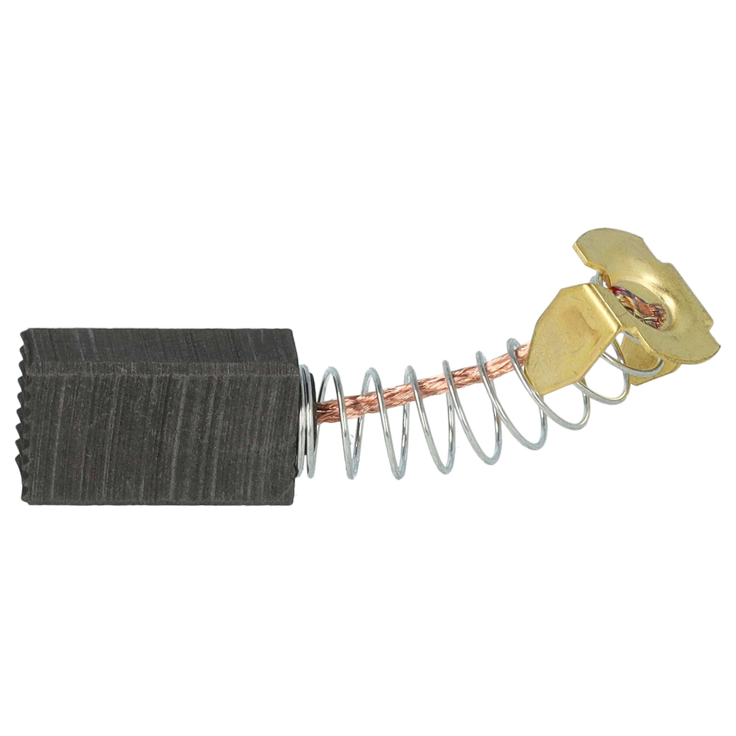 Eine Kohlebürste mit einer Metallspiralfeder, die häufig in Elektromotoren verwendet wird, um Strom zwischen stationären Drähten und beweglichen Teilen zu leiten.