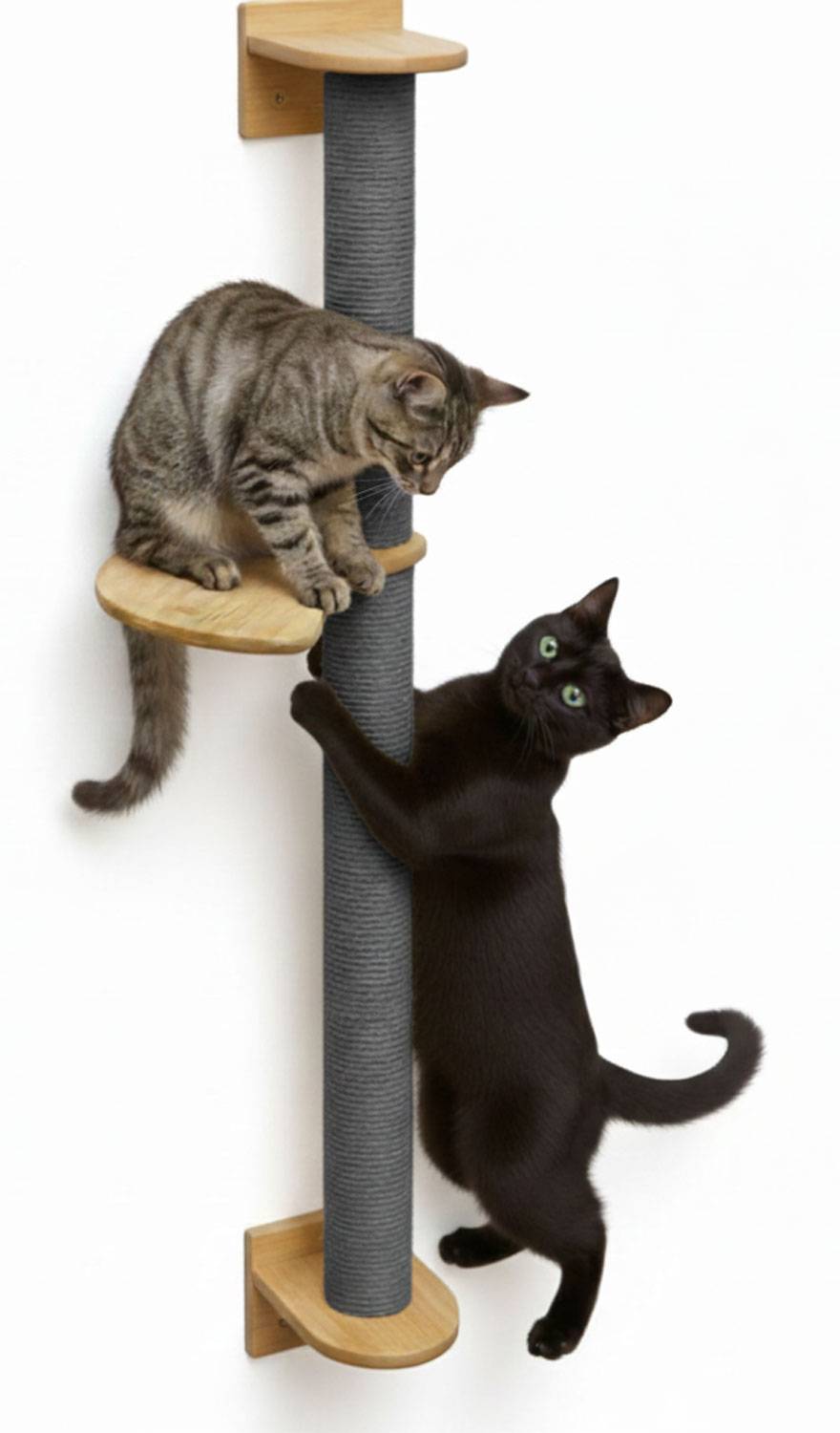 102 cm Wandkratzbaum mit 1 Plateau für Katzen - Sisal Kratzbaum zur Wandmontage