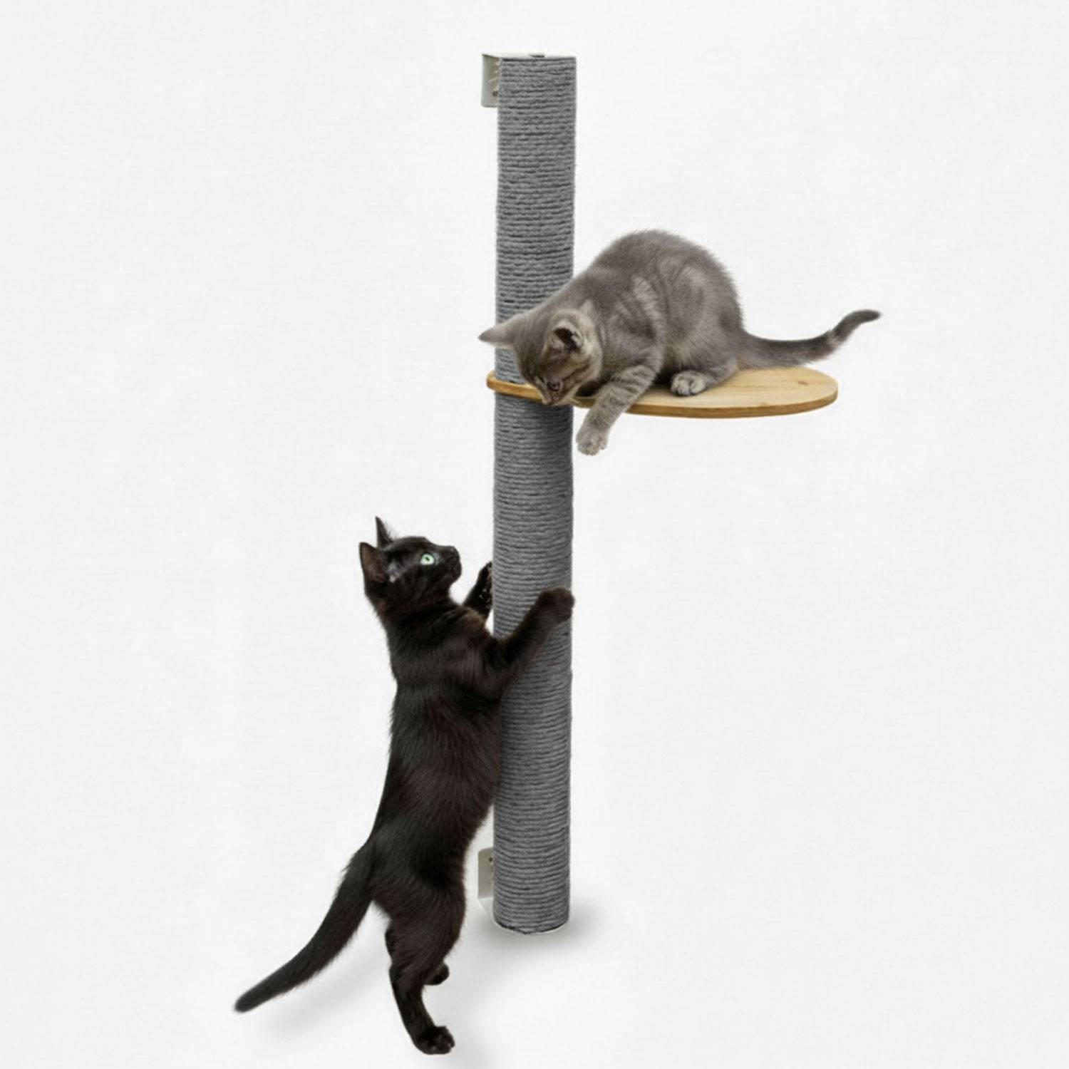 96 cm Wandkratzbaum mit 1 Plateau für Katzen - Sisal Kratzbaum zur Wandmontage