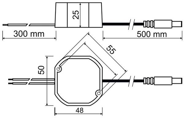 PSC12010,  Kompaktes Netzteil für 12VDC/1A  230VAC mit offenen Kabelenden