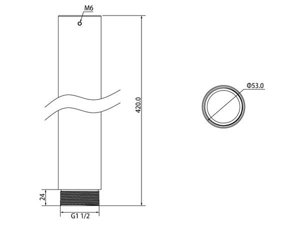 L-DV3,  Deckenhalterverlängerung  für Deckenhalter L-DV1  Länge 420 mm