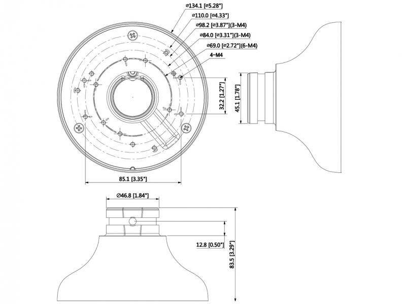 L-HA6,  Adapter für Domekameras  zum Anschluss an Wand- oder Deckenhalter.