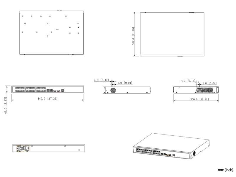 L-SW-24360,  24-fach PoE Switch  unterstützt PoE, PoE+, Hi-PoE und 802.3bt  jeweils 2 Uplink-Ports (Ethernet, SFP),