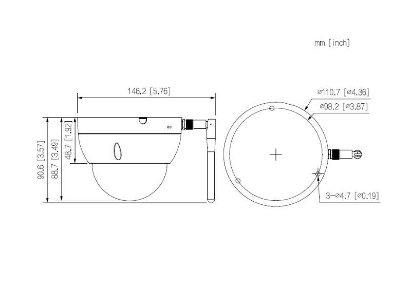 L-DC-5400-W,  4 MP | 1/3" CMOS Sensor  Fix-Objektiv | 90° (H)  Videoanalyse (Erkennung)  WLAN (802.11b/g/n)  12 V