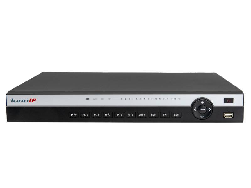 Ein rechteckiges elektronisches Gerät mit mehreren Tasten und einem kreisförmigen Steuerpad, das wahrscheinlich zur Bedienung von Medien- oder Sicherheitssystemen verwendet wird.