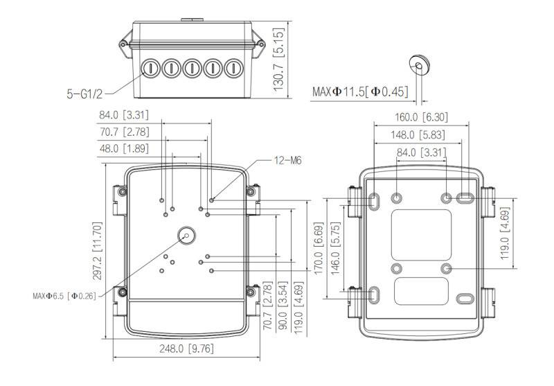 L-HA5,  Adapter für Dome Kamera  zum Anschluss an Wand- oder Deckenhalter