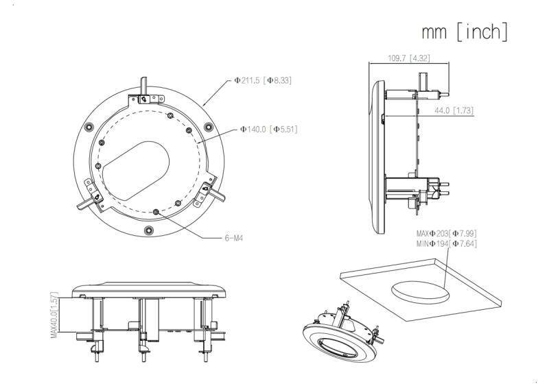 L-DE2,  Stabiler Domehalter für Deckeneinbau