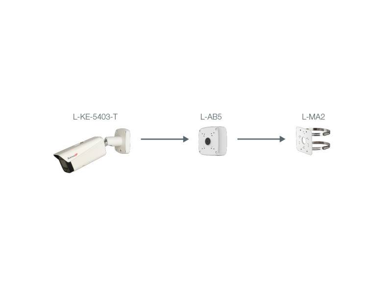 L-KE-5403-T,  4 MP | 1/1,8" CMOS Sensor  Tele-Zoom | 43° - 15° (H)  Videoanalyse (IVS+)  12 V DC, ePoE | IP67, IK10