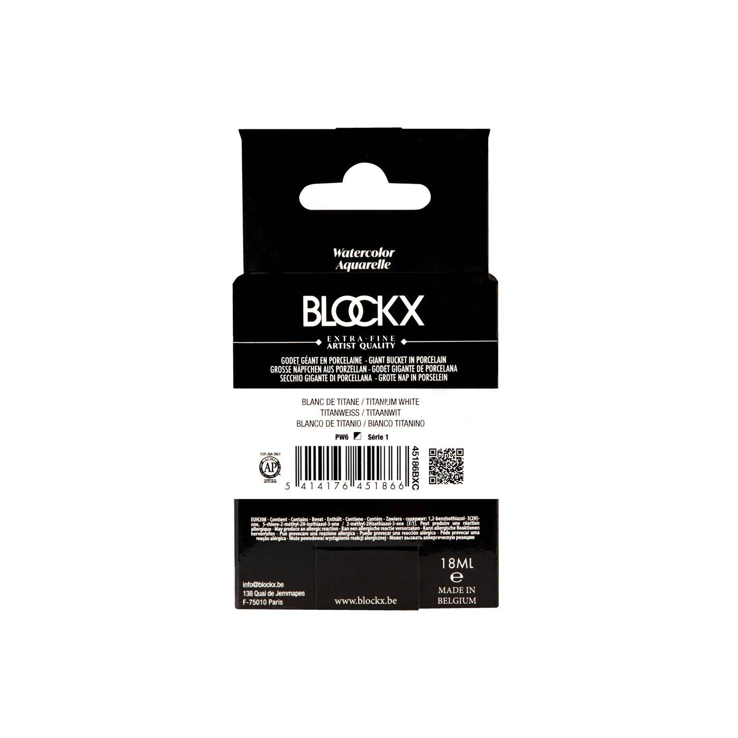 Blockx Aquarellfarbe, Titanweiß - Großer Napf 18ml - Titanweiß 45186BXC