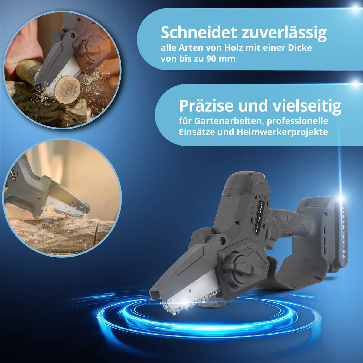 Ein vielseitiges Holzschneidewerkzeug dargestellt mit dem Text: 