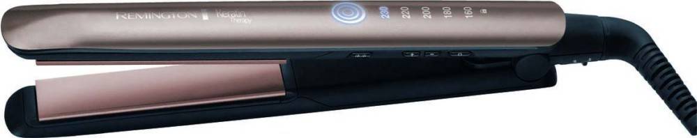 Ein Flachstrahler mit Temperatureinstellungen, die in blauen Ziffern angezeigt werden und Bedienungstasten aufweisen.