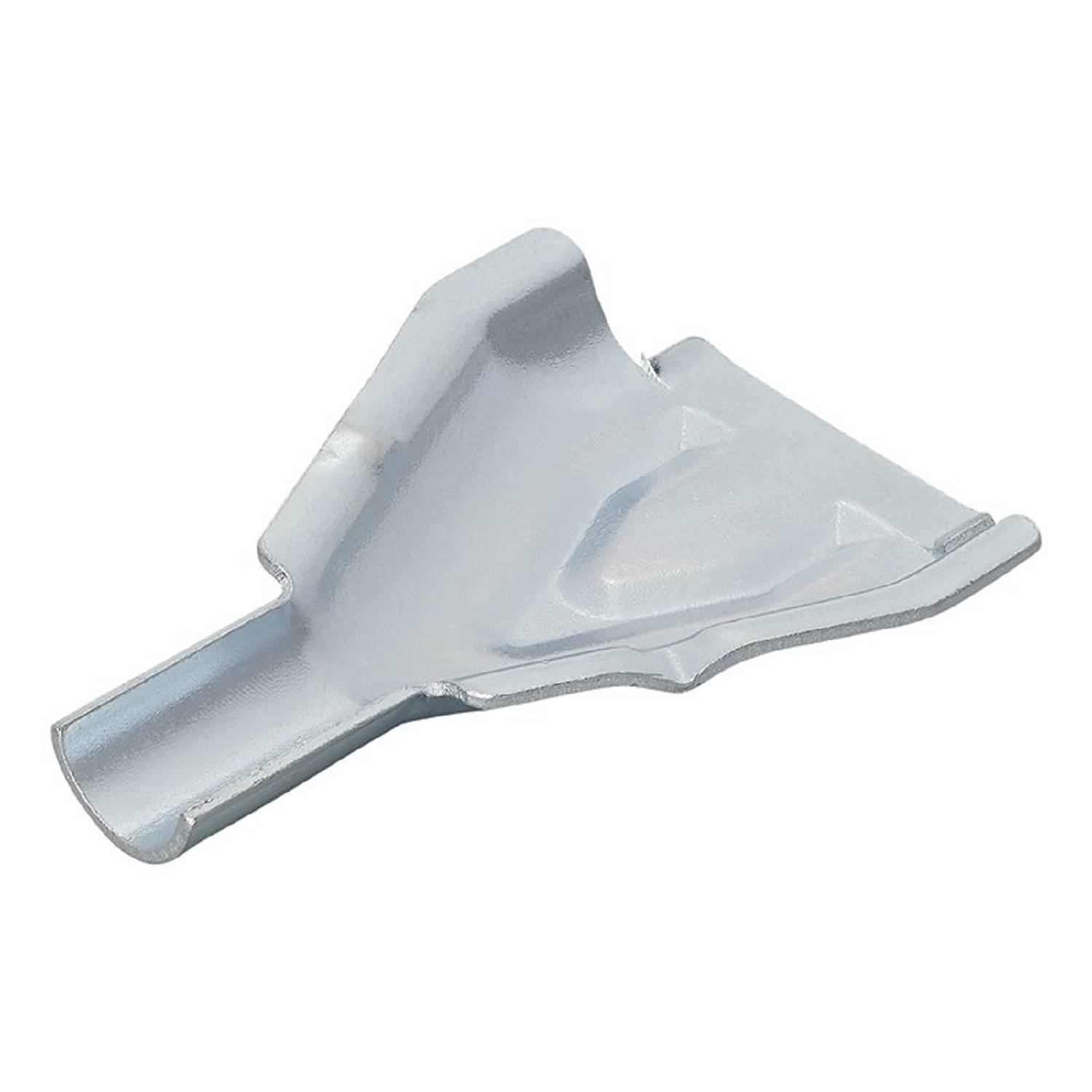 Eine Metallkelle mit einer breiten, flachen Klinge und leicht geschwungenen Kanten, die zum Auftragen oder Verteilen von Materialien wie Fugenmörtel oder Mörtel verwendet wird.