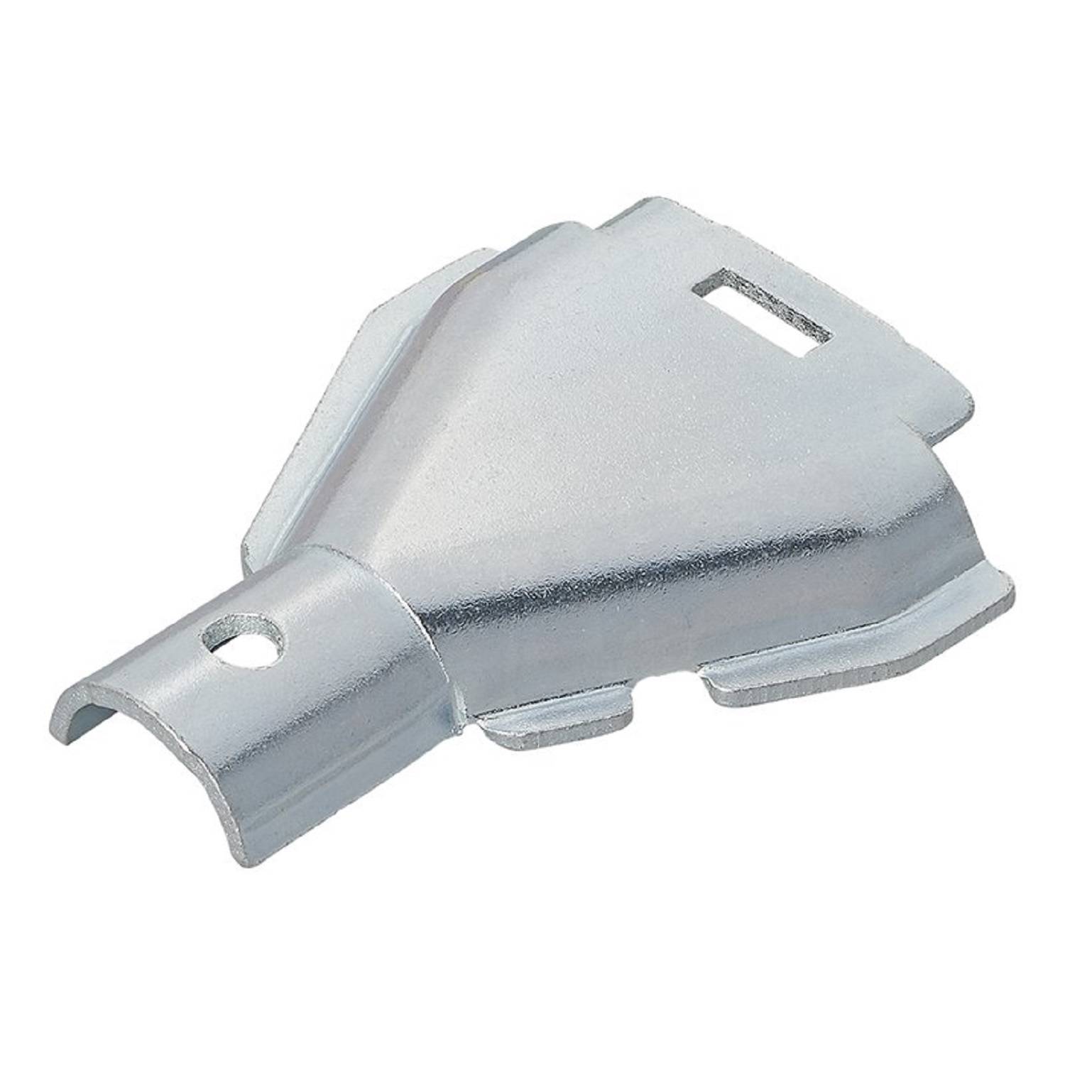 Ein Sechskant-Metallschlüsselkopf-Aufsatz, der für das Zusammenwirken mit bestimmten Befestigungselementen oder Werkzeugen konzipiert ist und einen sechseckigen Einsatz sowie zwei Schlitze aufweist.