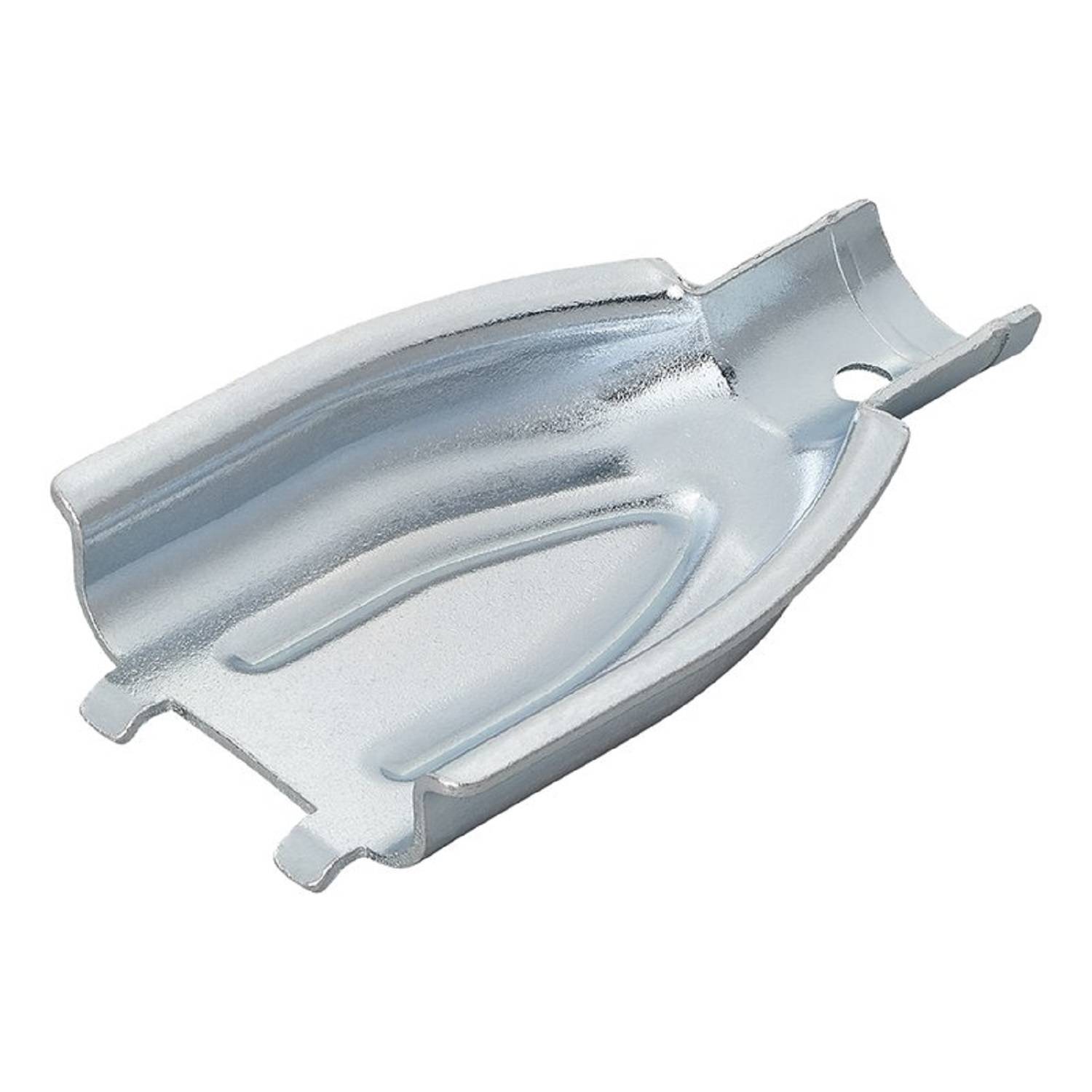 Eine metallische silberne Mörtelwanne mit rechteckiger Form und erhöhten Kanten, die zum Halten und Mischen von Fugenmasse entwickelt wurde.