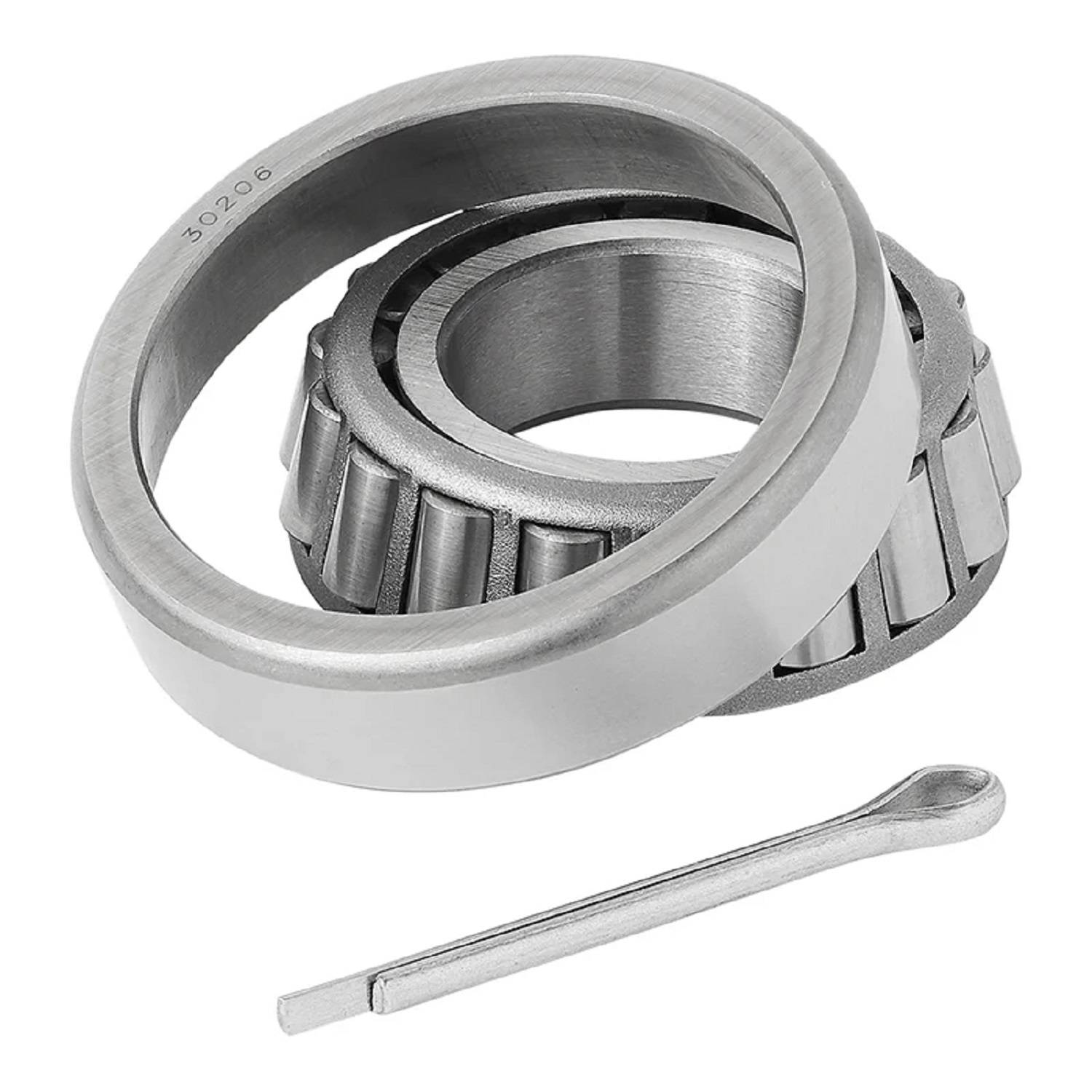 Kegelrollenlager-Satz mit separater Tasse und Kegel, versehen mit einem Montagestift aus Metall.