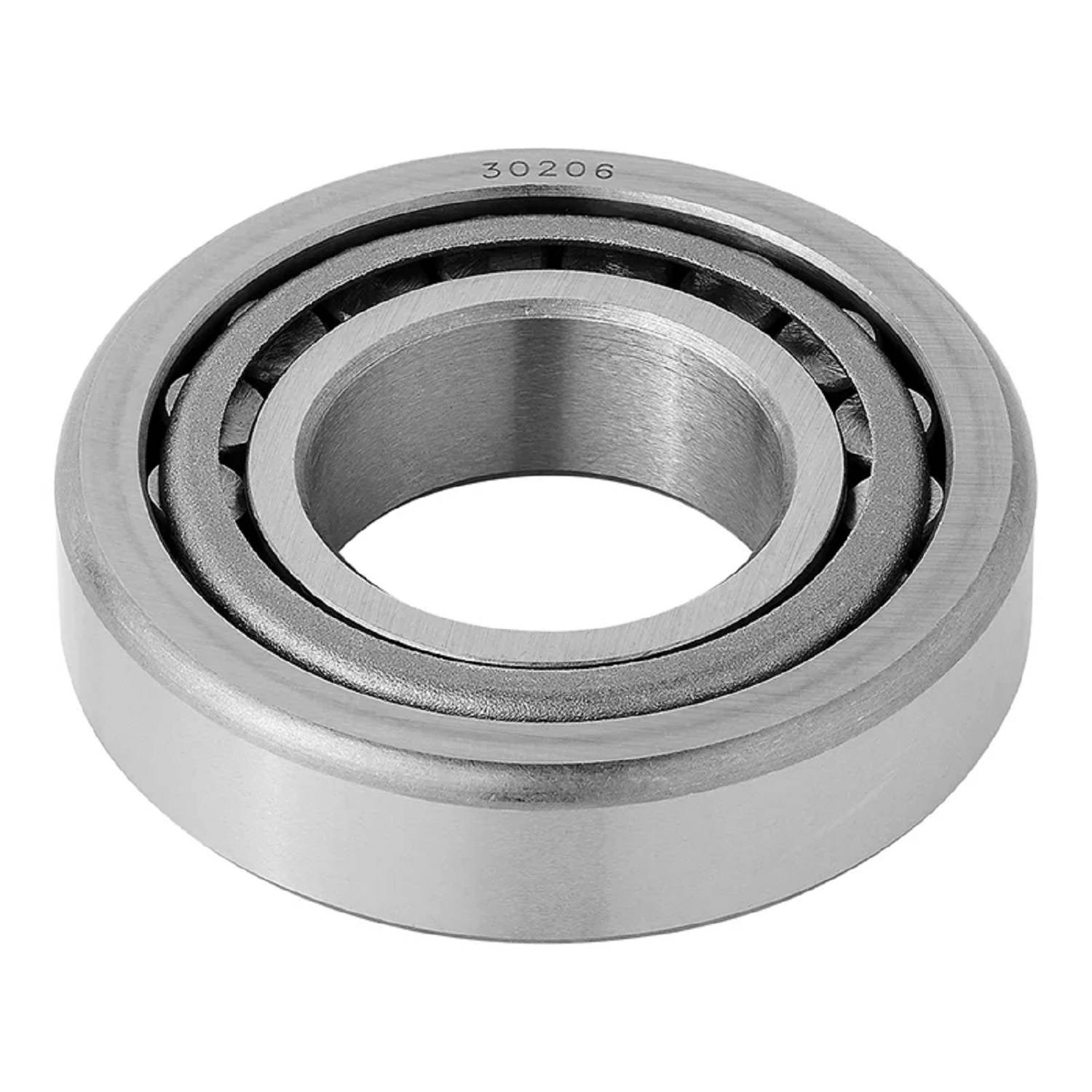 Ein zylindrisches Rollenlager, bezeichnet als 30206, mit einem inneren und äußeren Metallring und zylindrischen Rollen dazwischen.