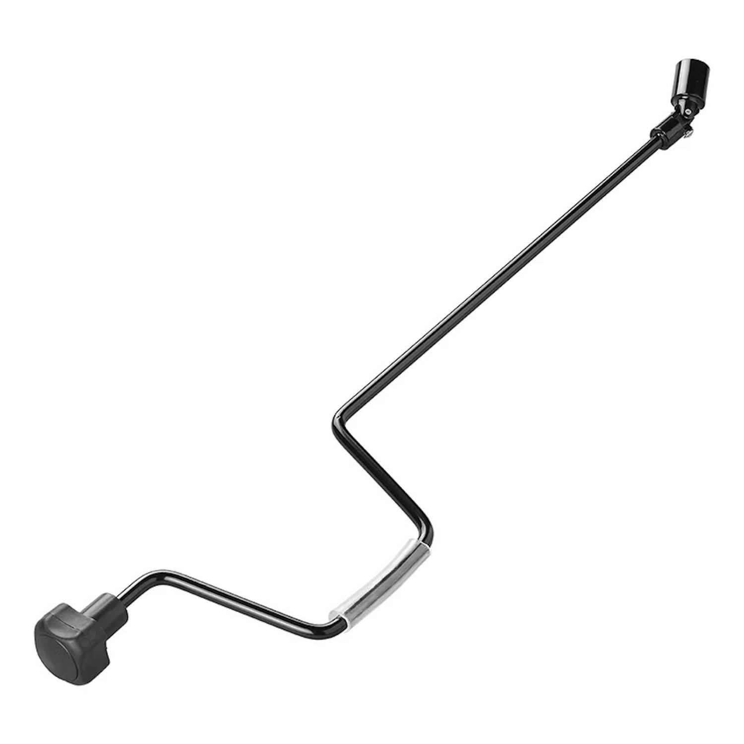 Wandmontierter Siphon, ein schwarzes, S-förmiges Klempnerrohr, das zum Anschluss von Waschbecken an Abwassersysteme dient, vor einem weißen Hintergrund dargestellt.