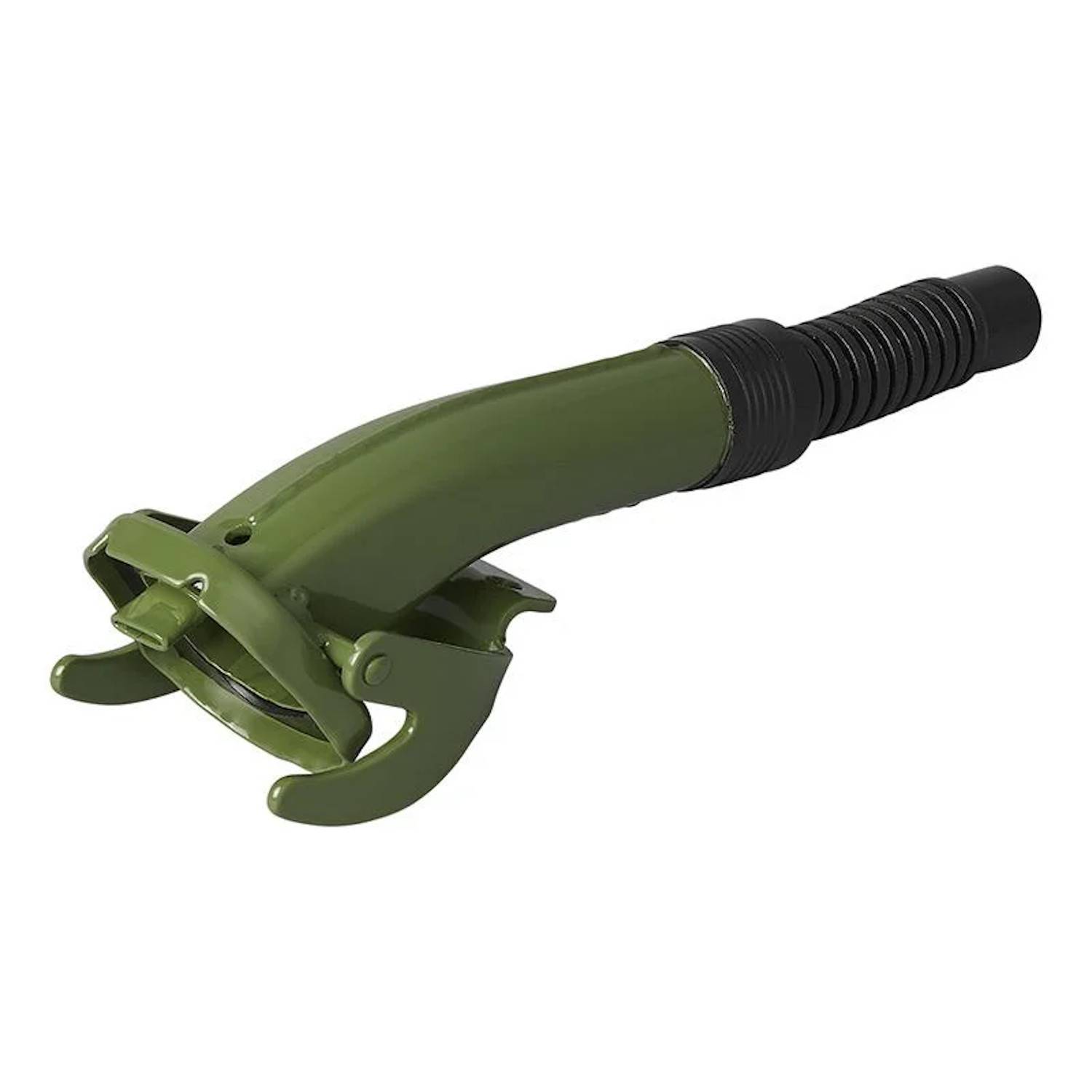 Militärartiger grüner Wasserschlauch-Aufsatz mit verstellbarem Griff und robuster Konstruktion.