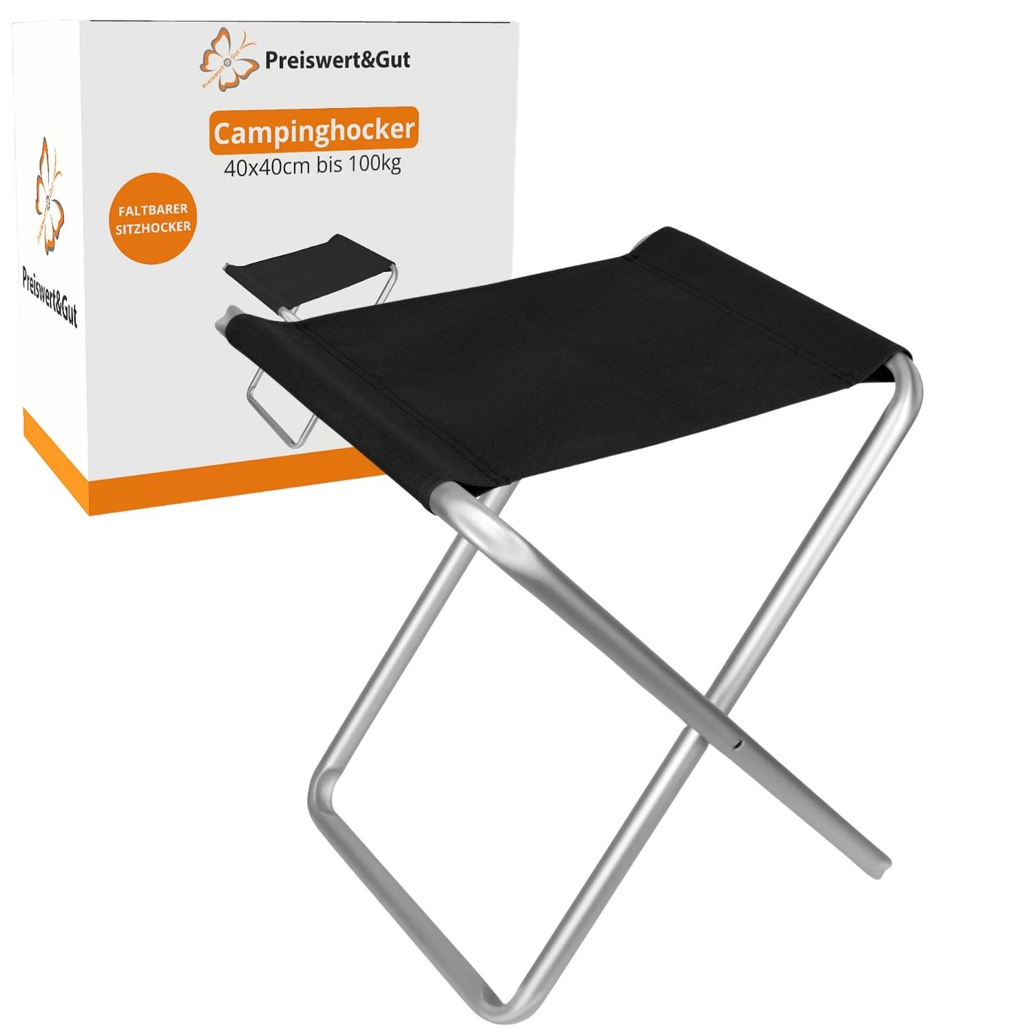 Campinghocker 40x40 cm klappbar leicht tragbar belastbar bis 100 kg