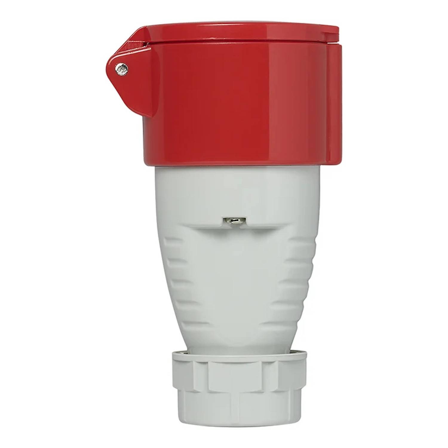 Roter Industriestecker für Elektrik, entwickelt für sichere Verbindungen und gefährliche Umgebungen.